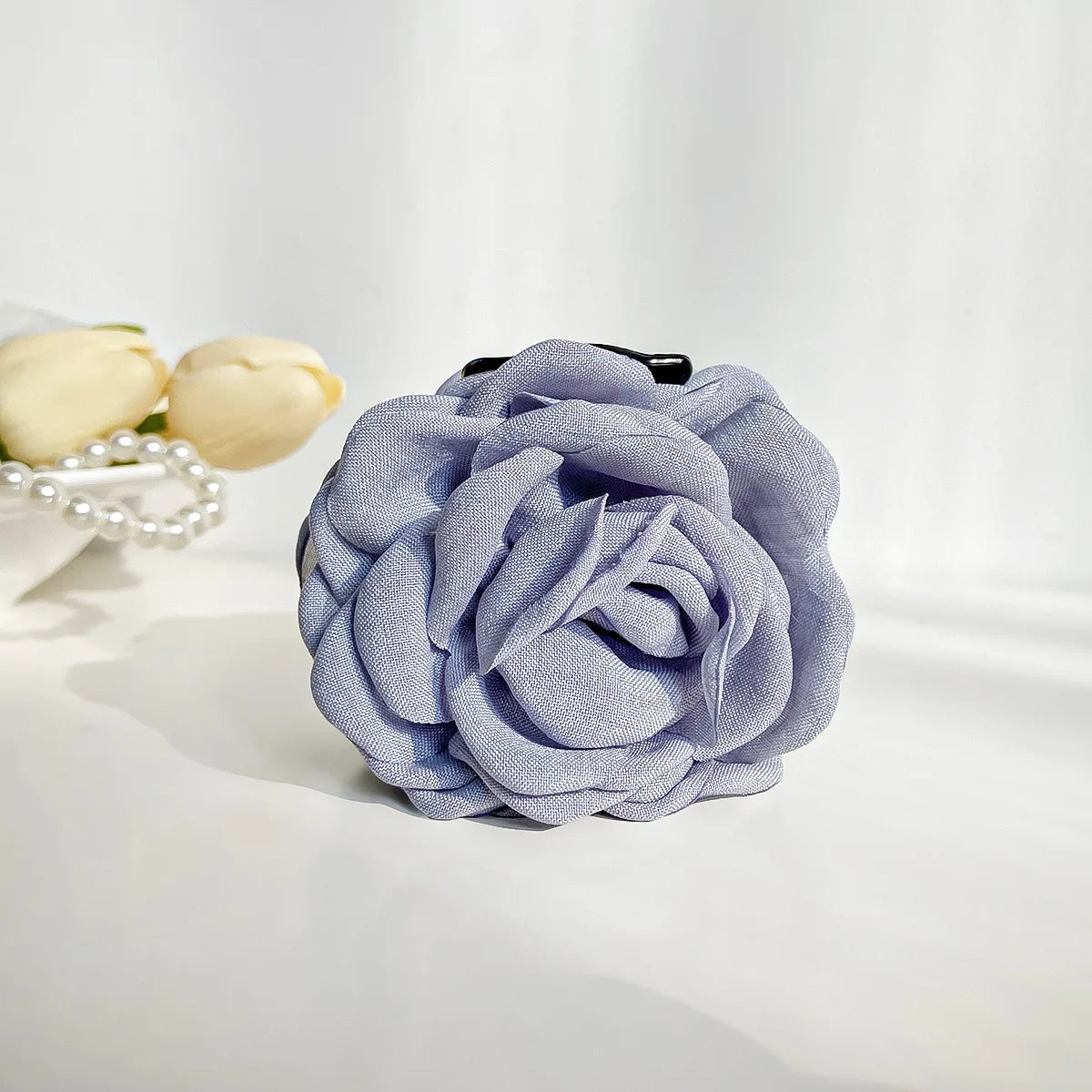 Muweordy Big Rose Flower Hair Claw Handmade Fabric Flowers Grab Hair Clip Ins Hot Shark Clip Fashion Hair Accessories for Women