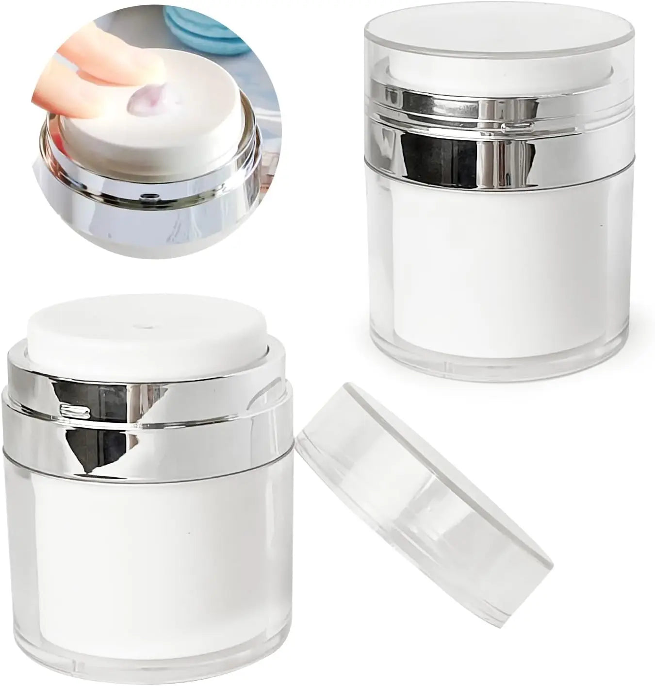 Air Pump Moisturizer Jar Container Empty Cream Subpackage Vacuum Bottle for Skincare Face Makeup Lotion Creams
