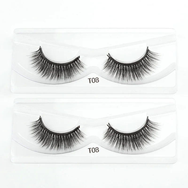 Magnetic Eyelashes Set 1/2/3 Pairs Natural Long False Eyelashes Soft Mink Lashes Waterproof Liquid Eyeliner Tweezer Makeup Tools