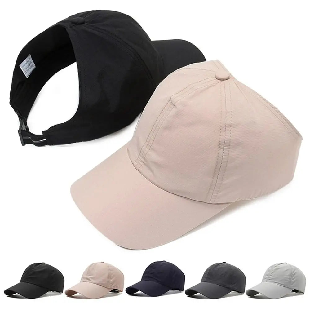 Cotton Ponytail Hat Sun Protection Quick-Drying With Ponytail Hole Sun Hat Baseball Caps Girls