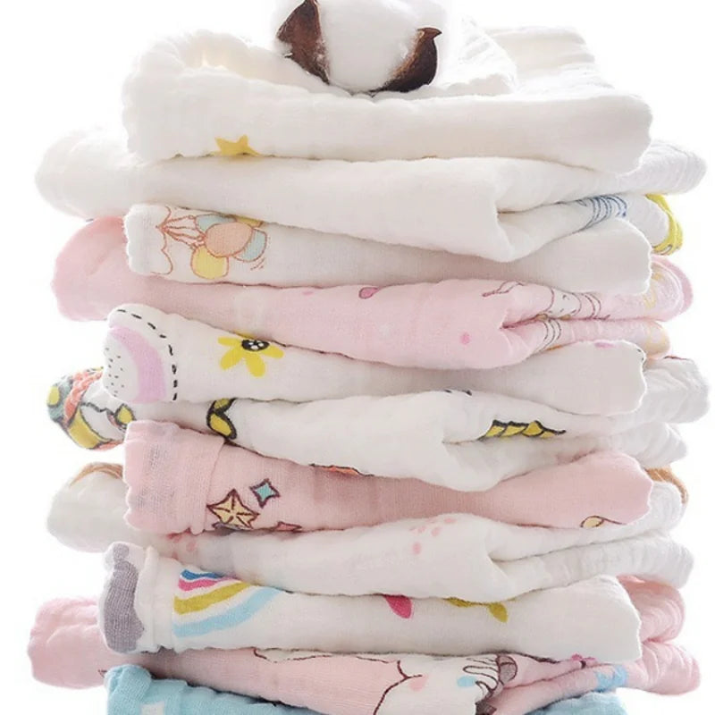 Baby towel 6 floors gauze Cartoon pattern Pure cotton absorbs water