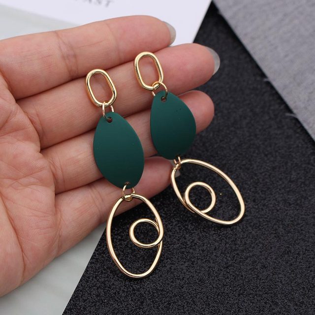Geometric-shaped drop earrings