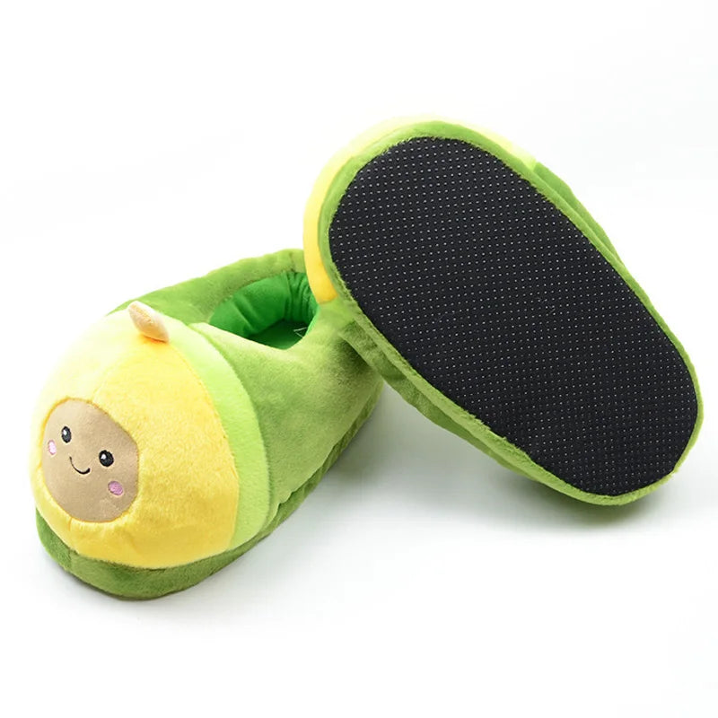 Avocado cartoon slippers cute all-inclusive semi-warm autumn and winter slippers