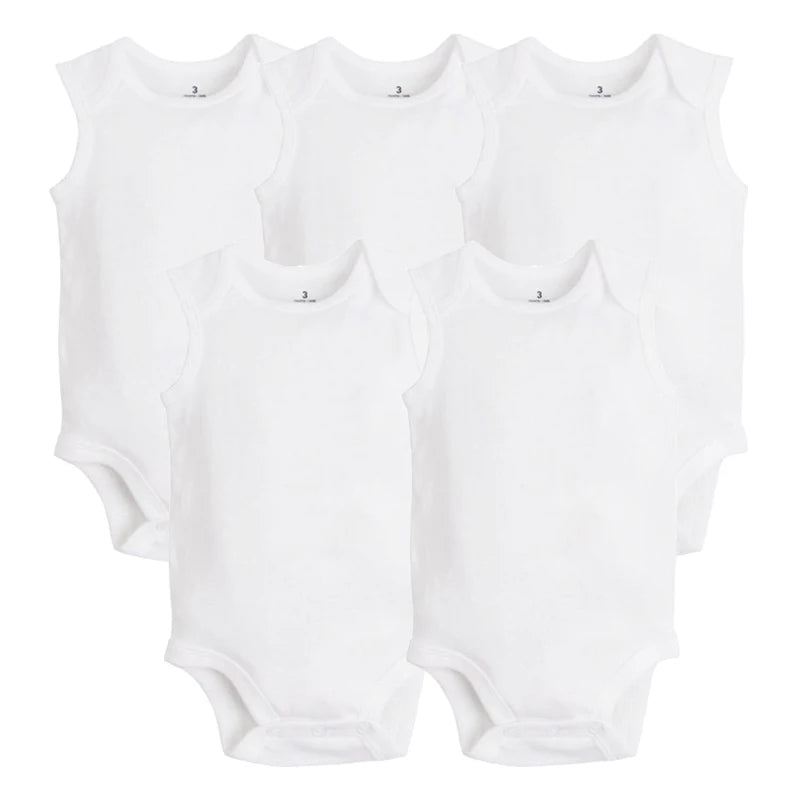 5/10 PCS/LOT Newborn Baby Clothing  summer Baby Boy Girl Clothes 100% Cotton White Kids Infant Bebe Bodysuits & Jumpsuits
