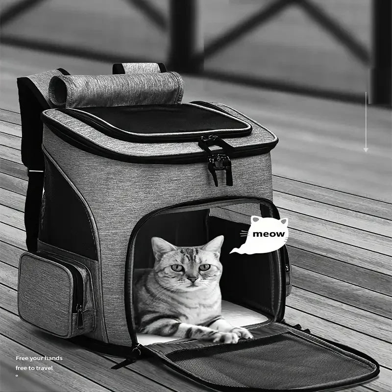 Pet Supplies Out Puppy Backpack Expandable Pet Bag Large Capacity Breathable Portable Cat Backpack Foldable Dog Bag