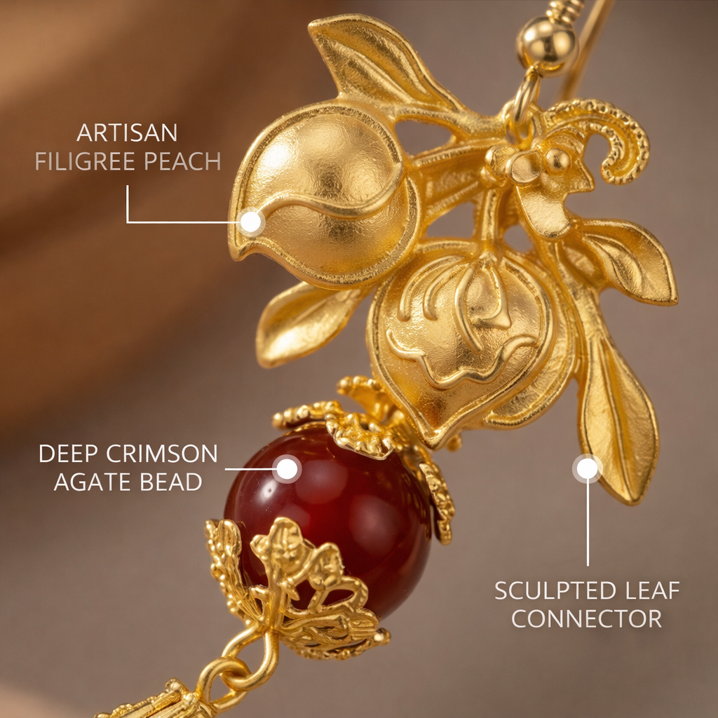 Gold Botanical Drop Earrings