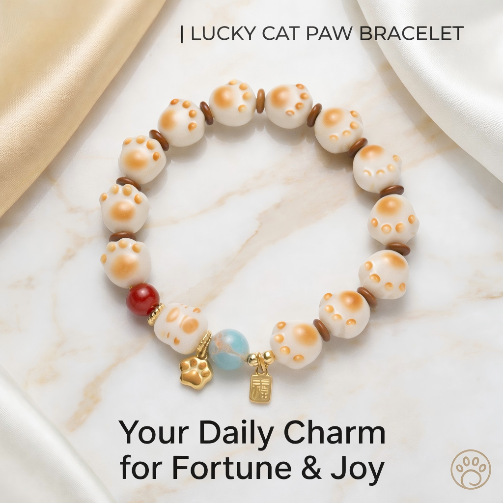 Cat Paw Beaded Bracelet