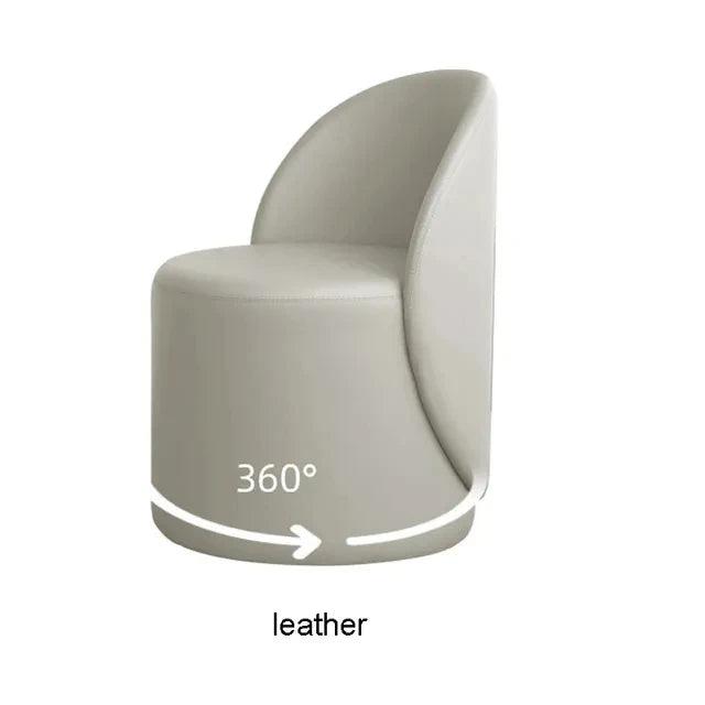 Shoe Changing Stool 360°Rotatable Makeup Stool Sponge Backrest Dressing Chair Comfortable Breathable Living Room Lazy Sofa Chair