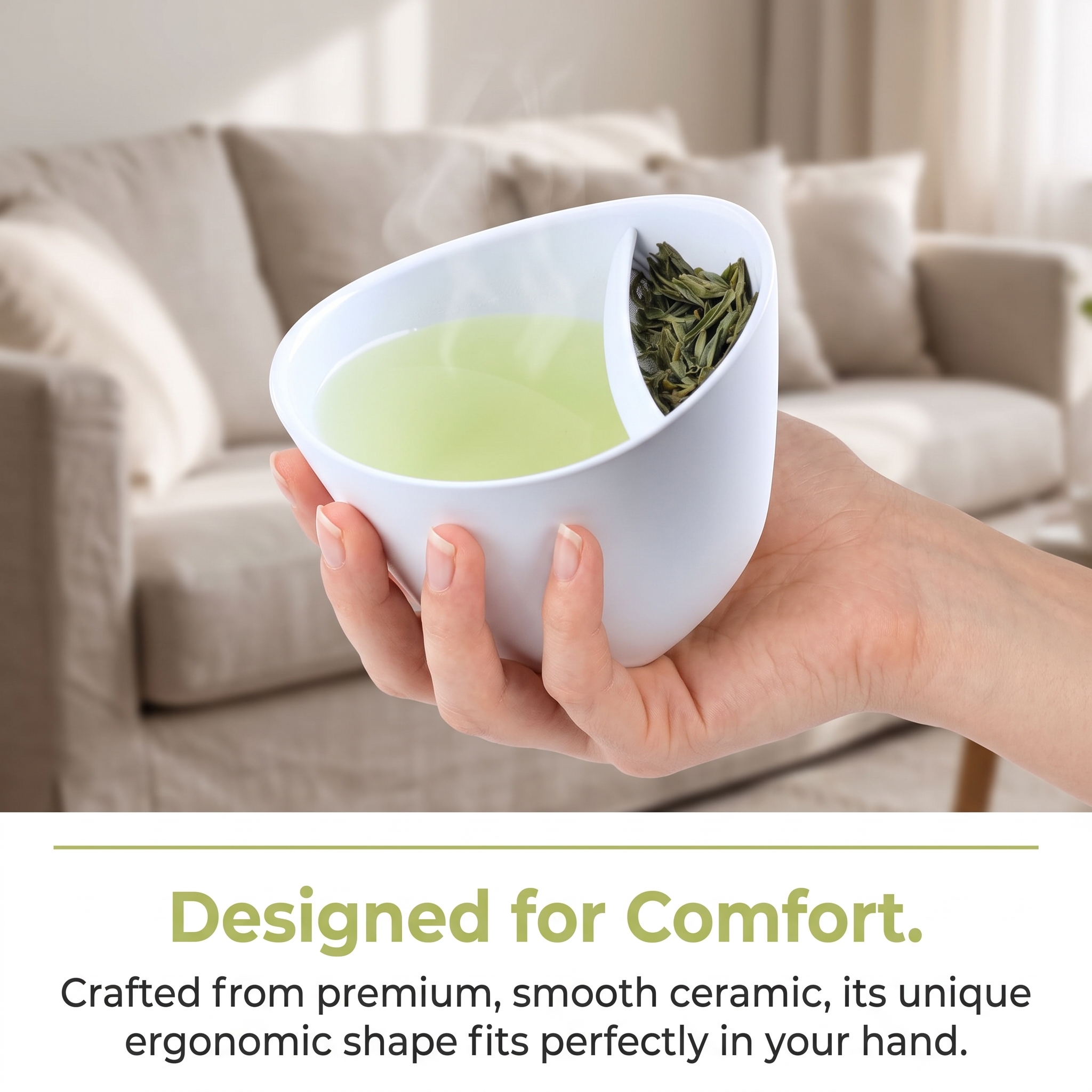 Cuptone Tilt Tea Cup, 2026 New Creative Tilting Teacup with Built-in Tea Strainer & Infuser, Smart One Piece Travel Cup for Loaded Tea