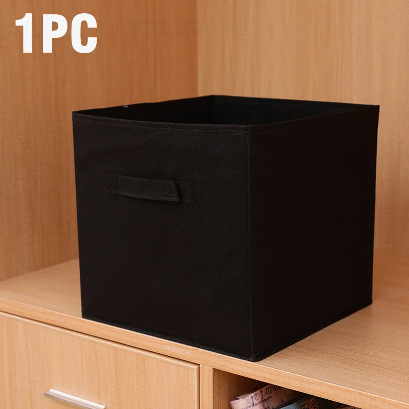 Foldable Fabric Storage box Cube Bins Cloth Organizer storage Baskets Folding Nursery Closet Drawer Features Dual Handles