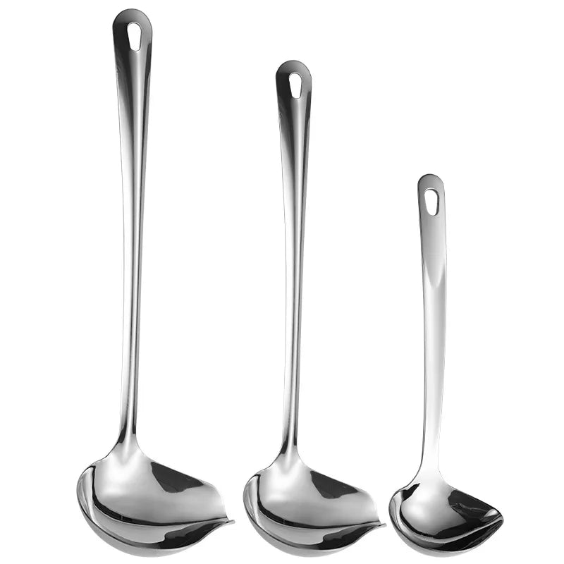 Stainless Steel Duckbill Spoon, Long-handled Sauce Spoon, Thickened Side Mouth, Slanted Mouth, and Crooked Mouth Spoon
