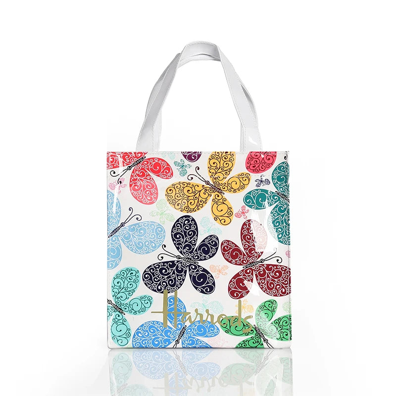 London Style PVC Reusable Shopping Purses Large Eco Friendly Flower Women's Tote Shopper Bag Summer Waterproof Beach Handbag