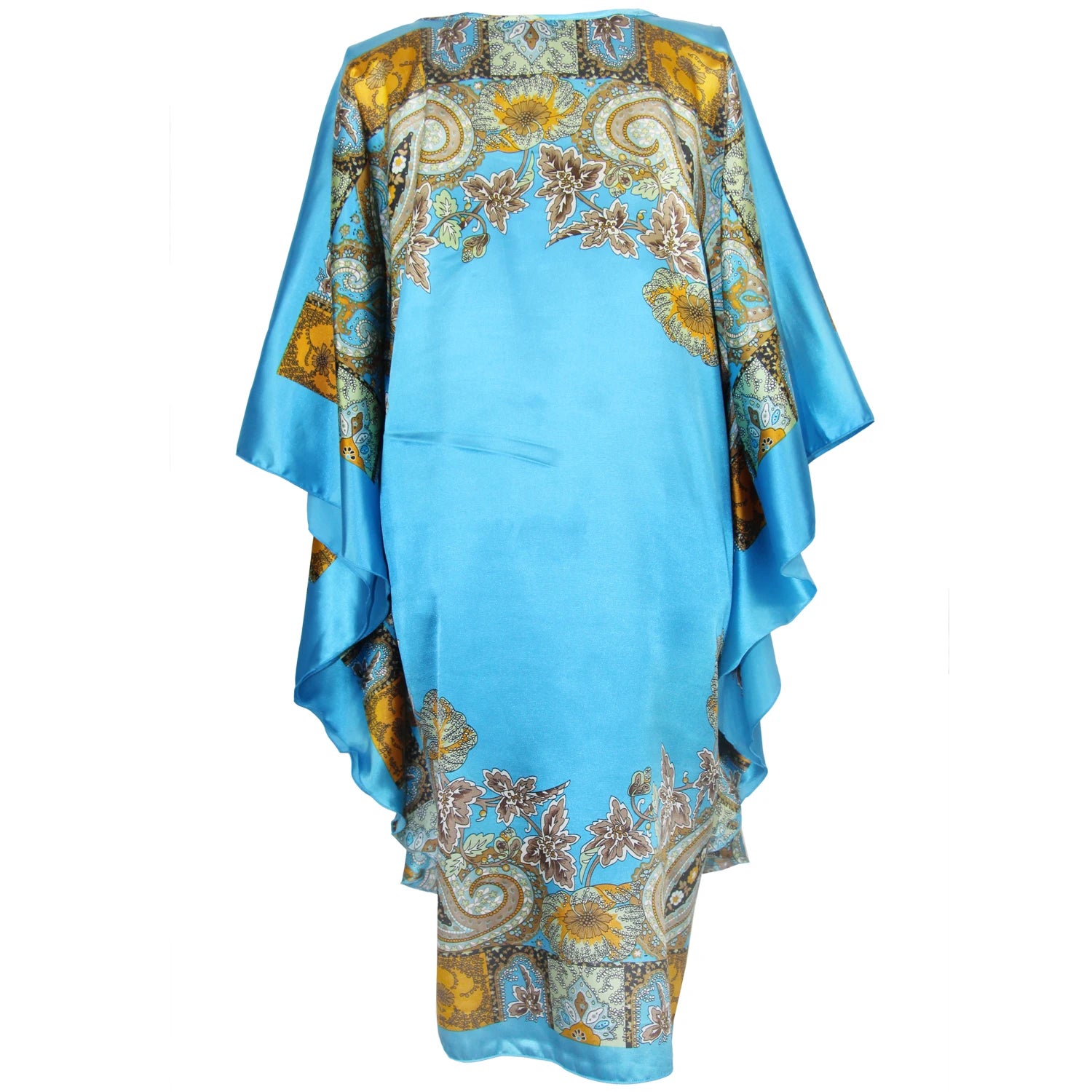 Sexy Female Silk Rayon Robe Bath Gown Nightgown Summer Casual Home Dress Printed Loose Sleepwear Plus Size Nightwear Bathrobe