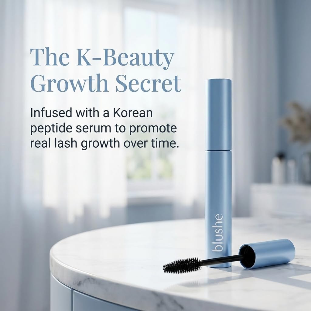 Blushe Lash Casting Mascara Korean, New Upgrade Blush Korean Mascara With Growth Serum, Volumizing & Lengthening Lash Makeup, Lash Enhancement & Regeneration, Smudge Proof & Waterproof