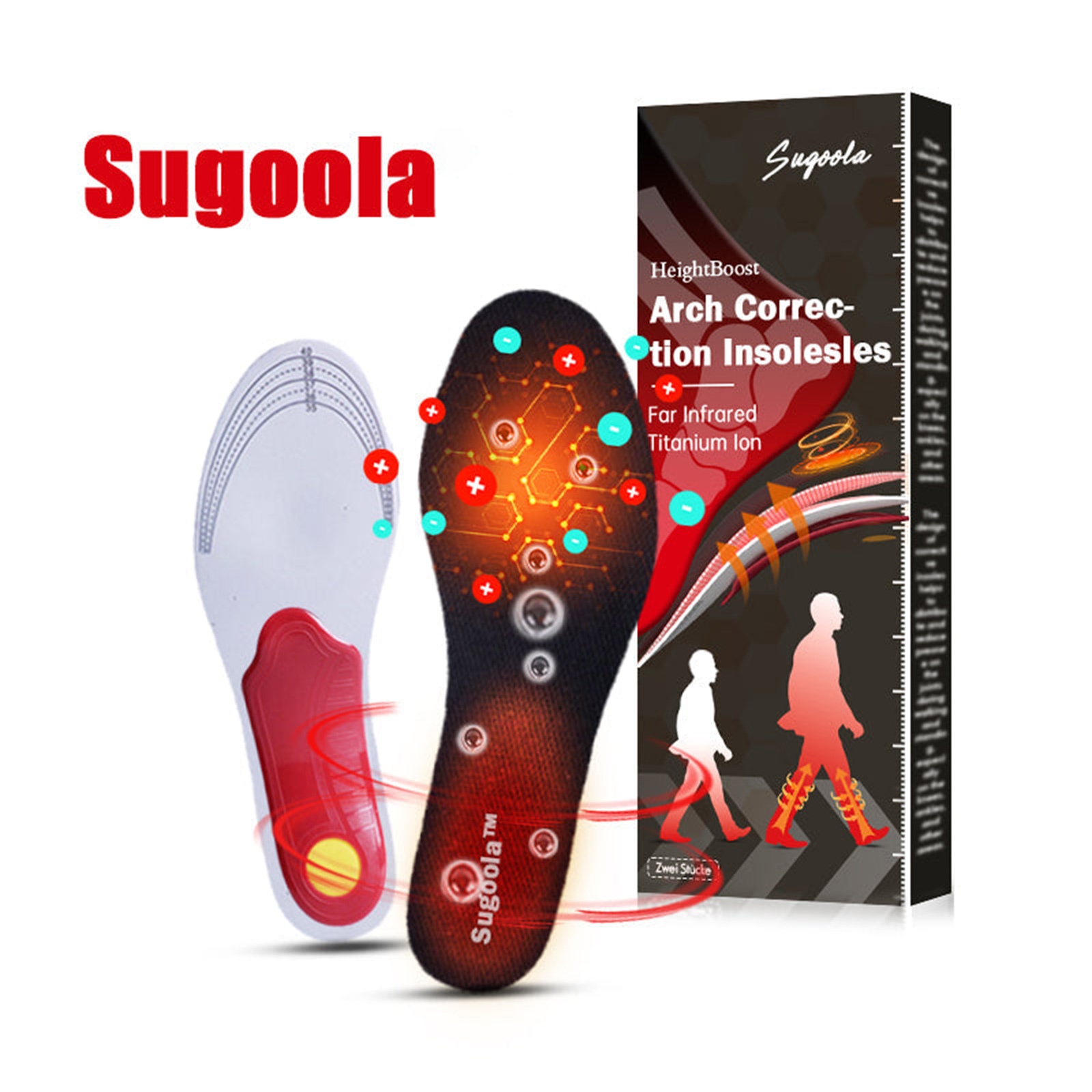 Sugoola Height Boost Far Infrared Titanium Ion Arch Correetion Insoles, Frared Titanium Ion Arch Correetion Insoles, 2024 New Arch Correetion Insoles -Relieves footpain