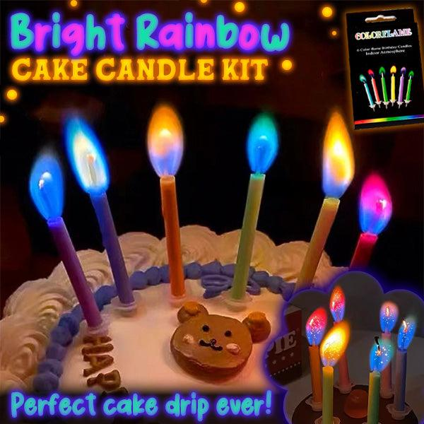 Bright Rainbow Cake Candle Kit
