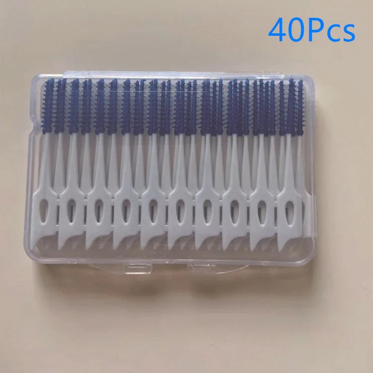 40Pcs Adults Interdental Brushes Clean Between Teeth Floss  Toothpick ToothBrush Dental Oral Care Tool