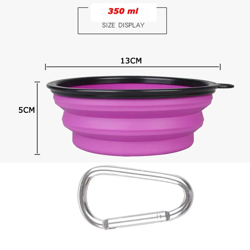 1000ml Large Collapsible Dog Pet Folding Silicone Bowl Outdoor Travel Portable Puppy Food Container Feeder Dish Bowl