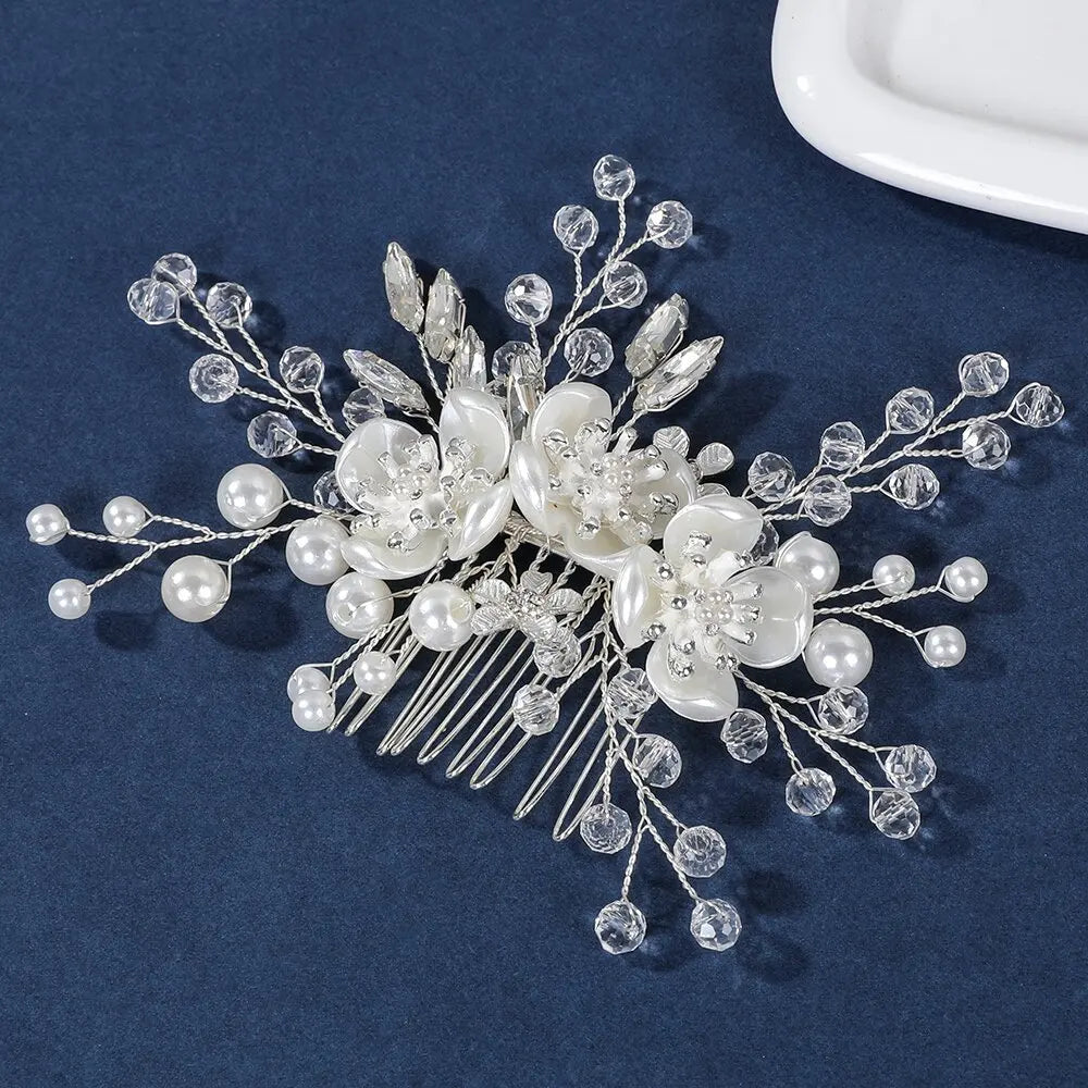 Korean Fashion Pearl Hair Combs Handmade Hairpins and Clips for Women Girls Bride Wedding Hair Styling Jewelry Accessories