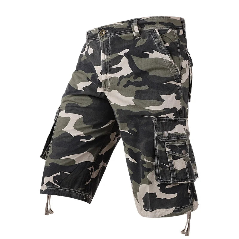 Men Camouflage Cargo Shorts  Summer Men  Hot Cotton Outdoor Casual Breechcloth Male Multi Pocket Tactical Military Shorts