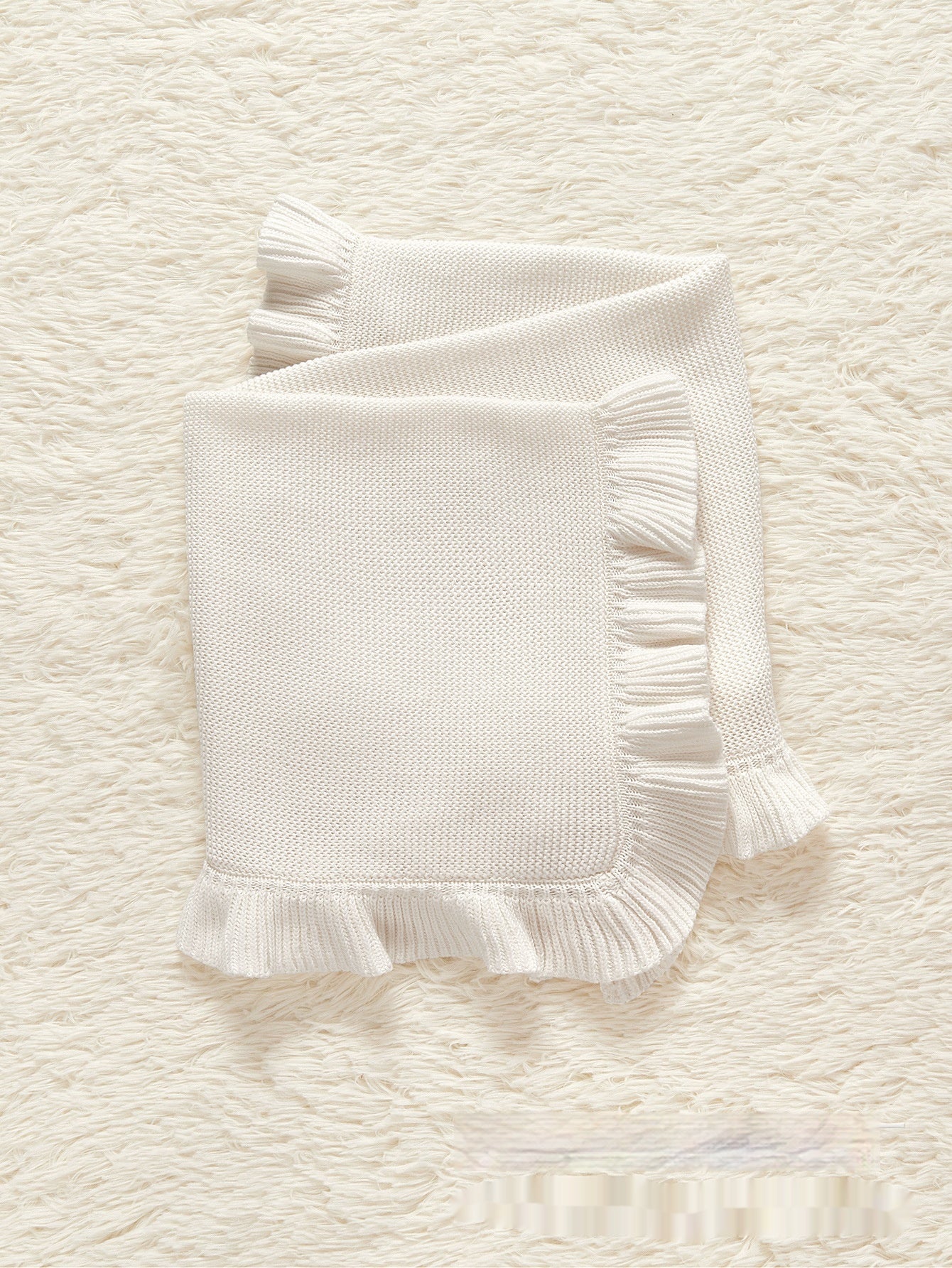 INS Style Baby Pure Cotton Ruffles Knitted Blanket
