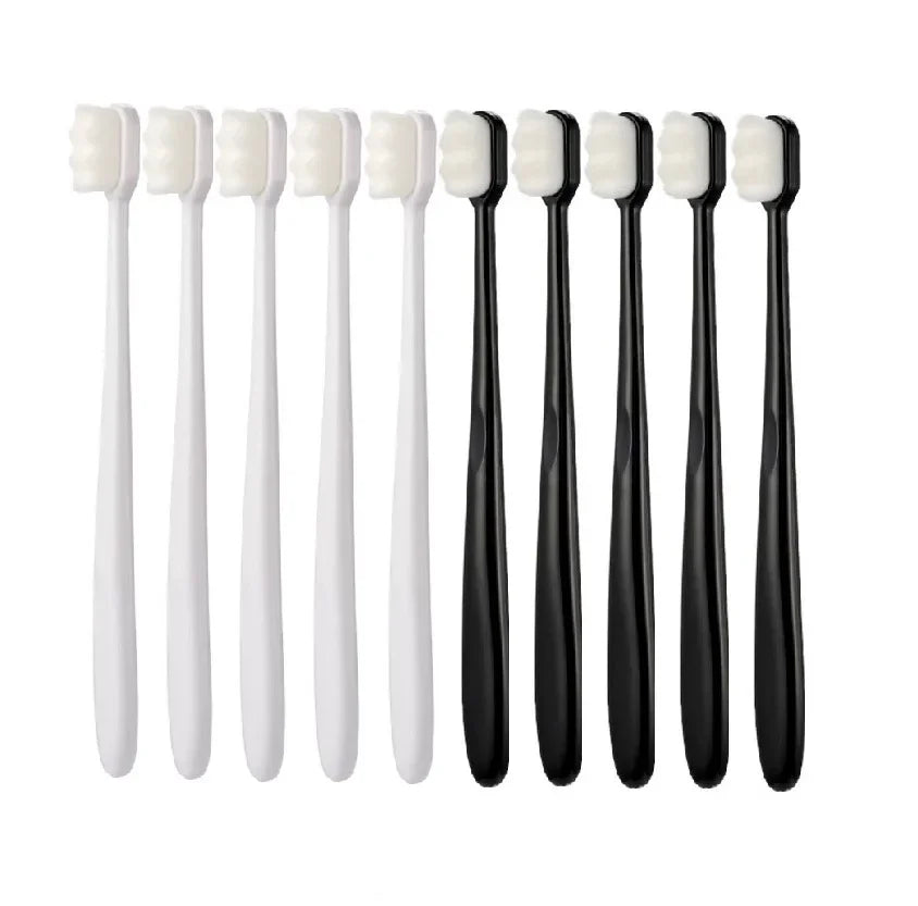 10pcs/set Toothbrush Million Nano Bristle Ultrafine Adult Tooth Brush Teeth Deep Cleaning Dental Oral Care Brush Portable Travel