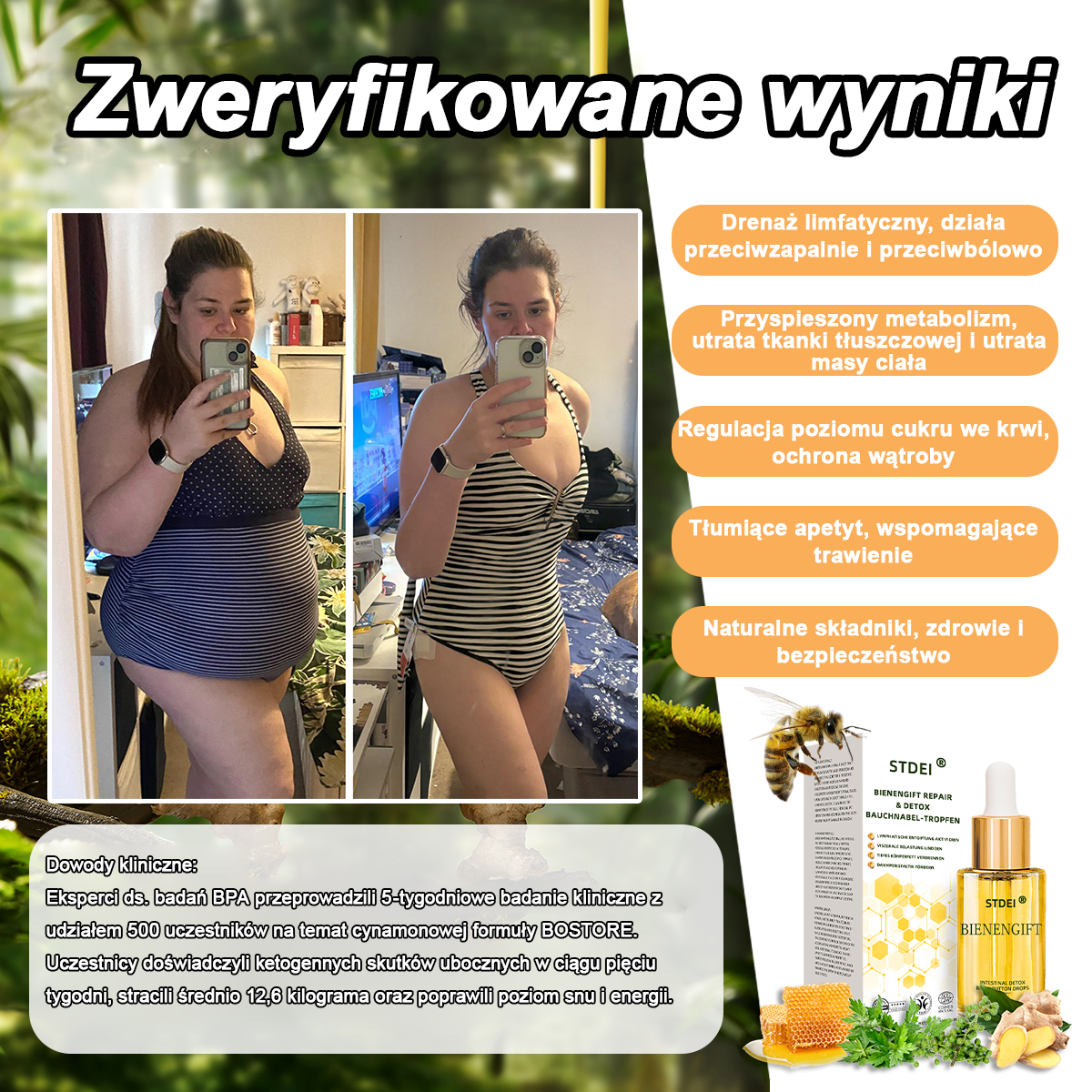 💝STDEI™ Krople do regeneracji i detoksykacji jamy brzusznej z jadem pszczelim（Dla wszystkich problemów z otyłością i limfą）