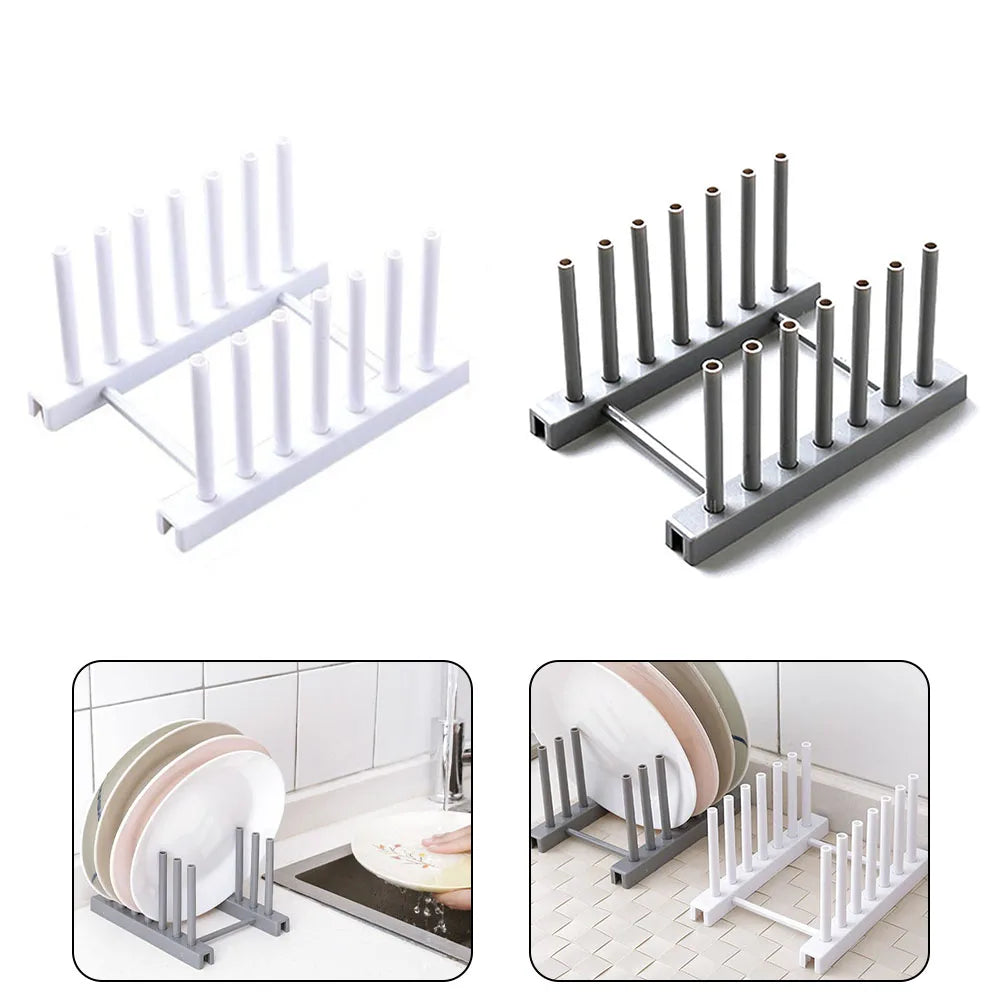 &1pcs Detachable Plastic Kitchen Dish Bowl Plate Drying Utensils Rack Drainer Holder Tray Stand Home Kitchen Storage Racks