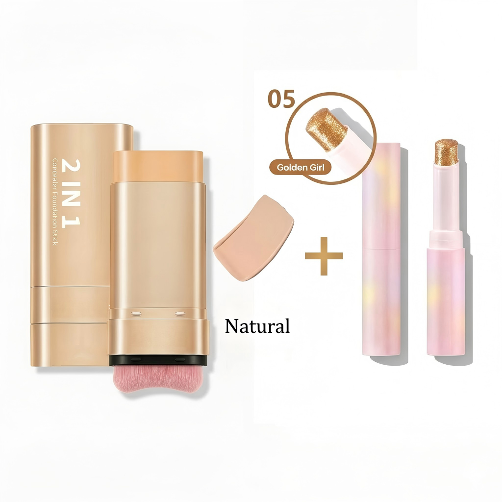 2-in-1 Foundation & Concealer Stick Full Coverage