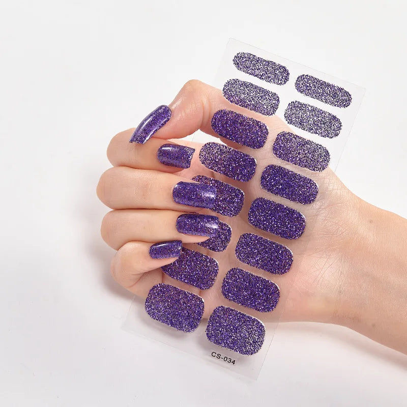 Christmas Dress Up Nail Polish Stickers Sticker For Nails Foil Nail Art Stickers 2020 Pure Solid Color Decals Plain Stickers
