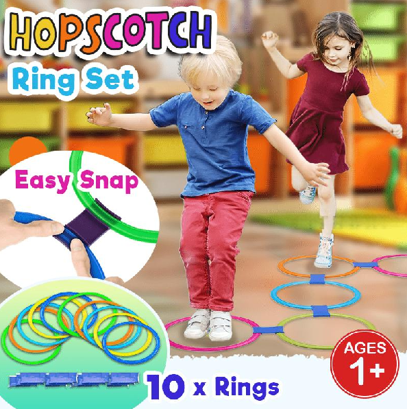 Rainbow Hopscotch Ring Set