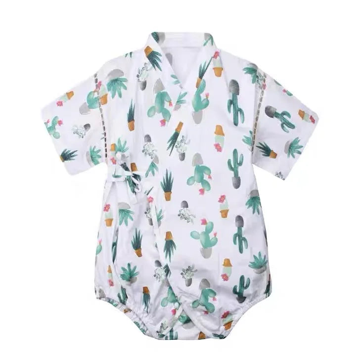 Summer Baby Clothes Kids Kimono Japanese Style Romper Girls Jumpsuit Retro Bathrobe Uniform Bebes Pajamas Formal Clothes