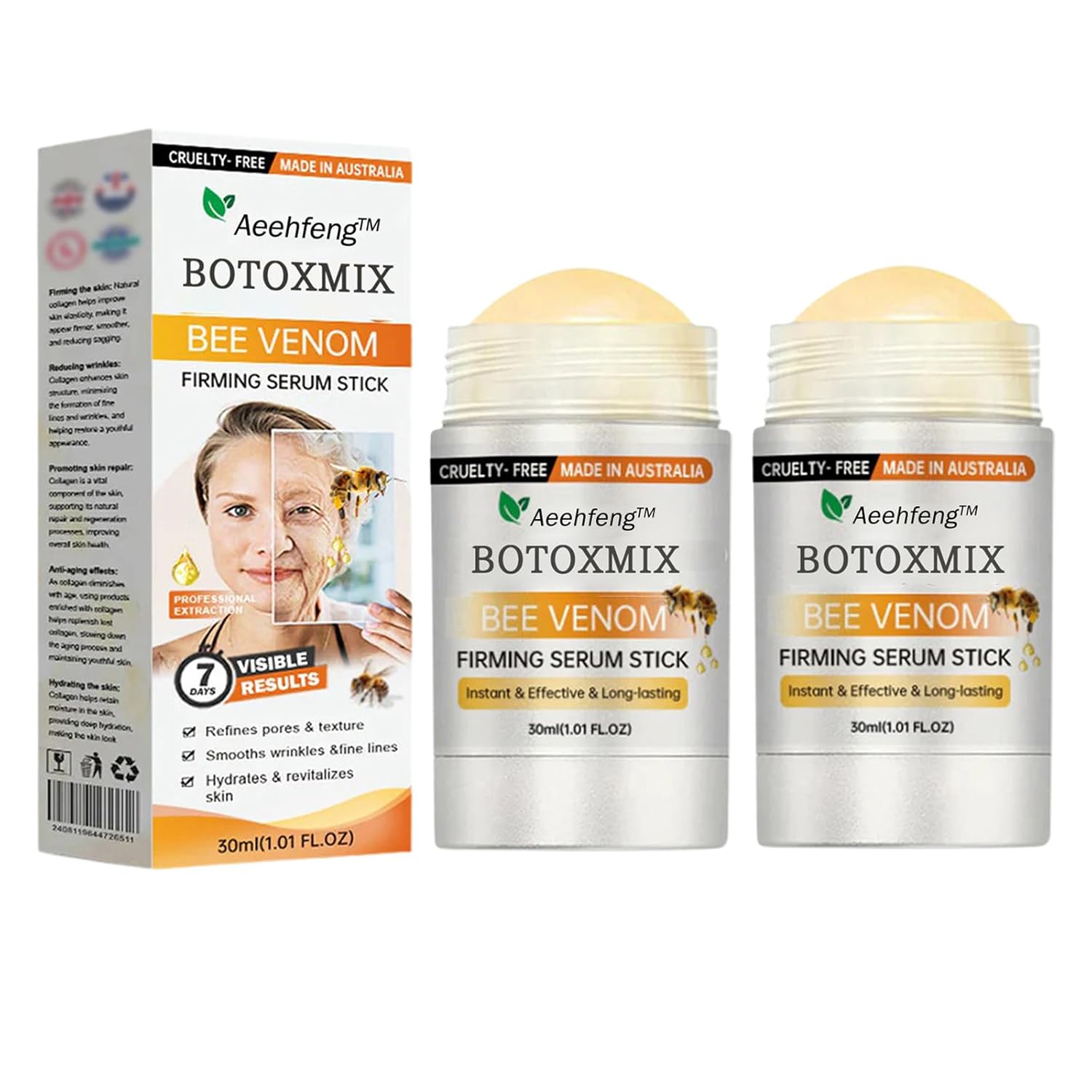 Botox Bee Venom Firming Serum Stick, Advanced Firming Cream, Moisturizes, Lifts, Plumps and Firms Skin, Natural Ingredients for All Skin Types