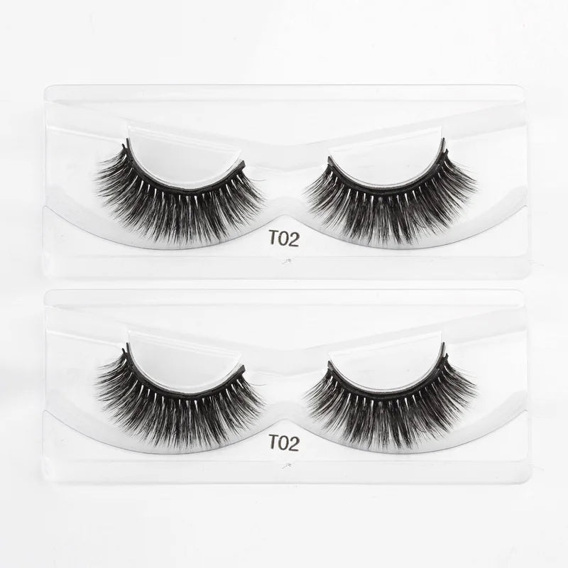 Magnetic Eyelashes Set 1/2/3 Pairs Natural Long False Eyelashes Soft Mink Lashes Waterproof Liquid Eyeliner Tweezer Makeup Tools