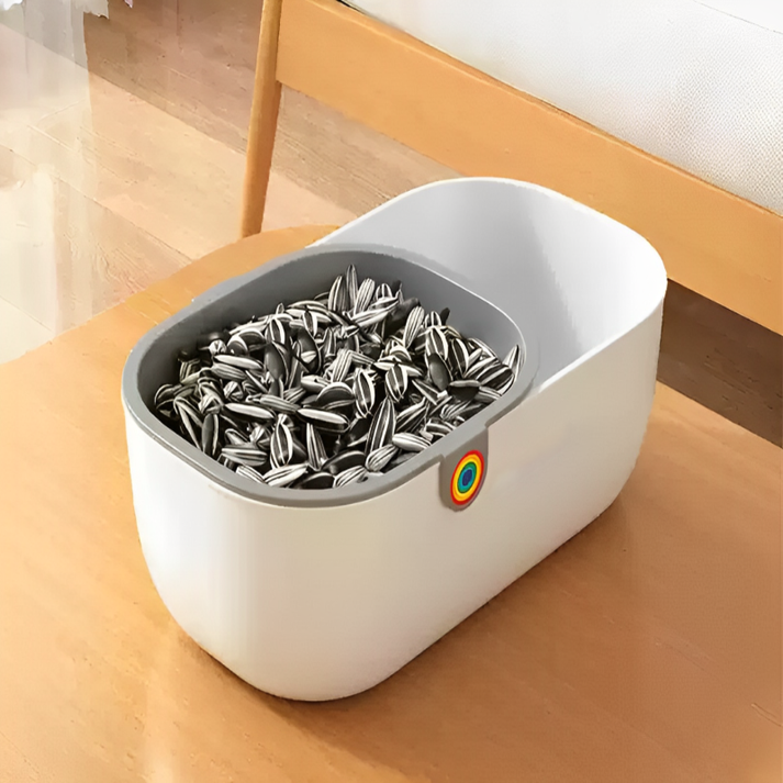 Snack Bowl with Waste Bin | 2-in-1 Double Bowl for Nuts & Snacks | SnackNest