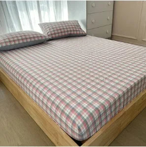 Pure cotton bedsheet single piece protective cover dust cover with raised student cotton plaid   1003