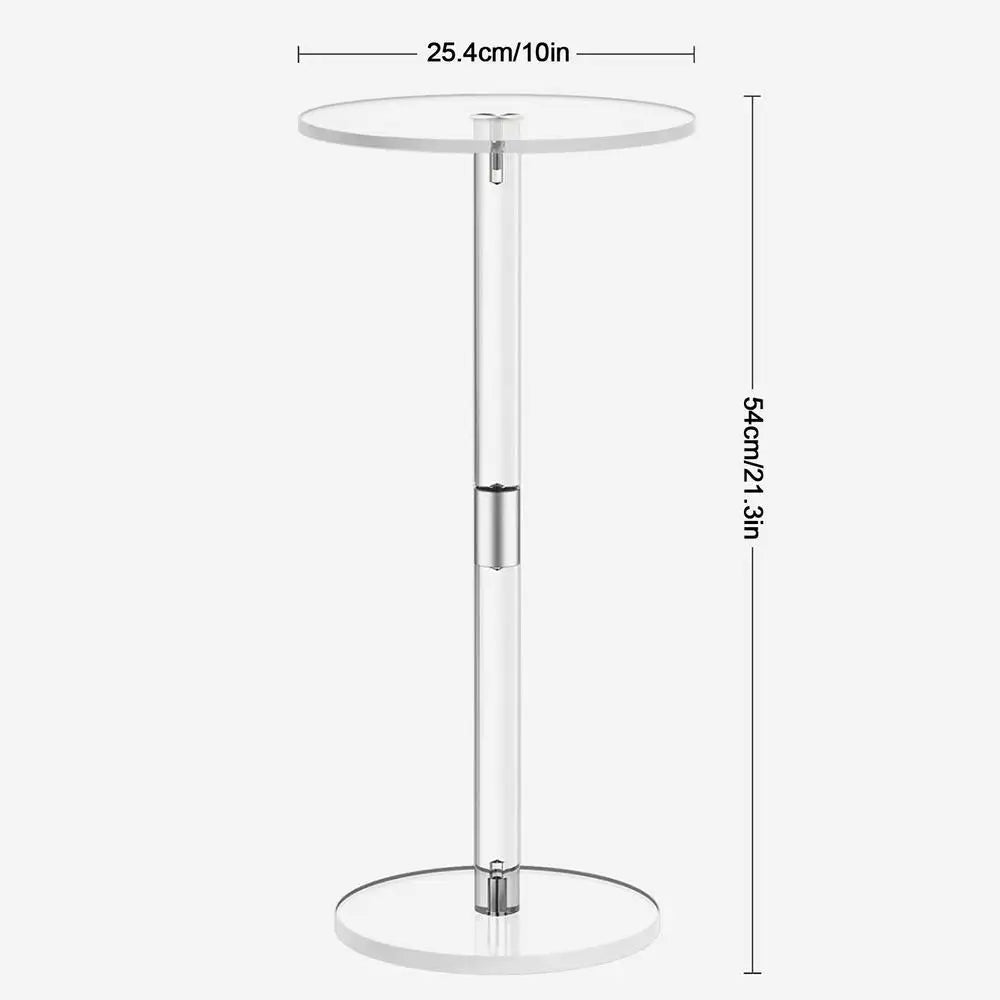 Acrylic Drink Table Clear Small Round End Table For Drinks Modern Living Room Side Table For Drinks Snacks Phones Coffee Drink