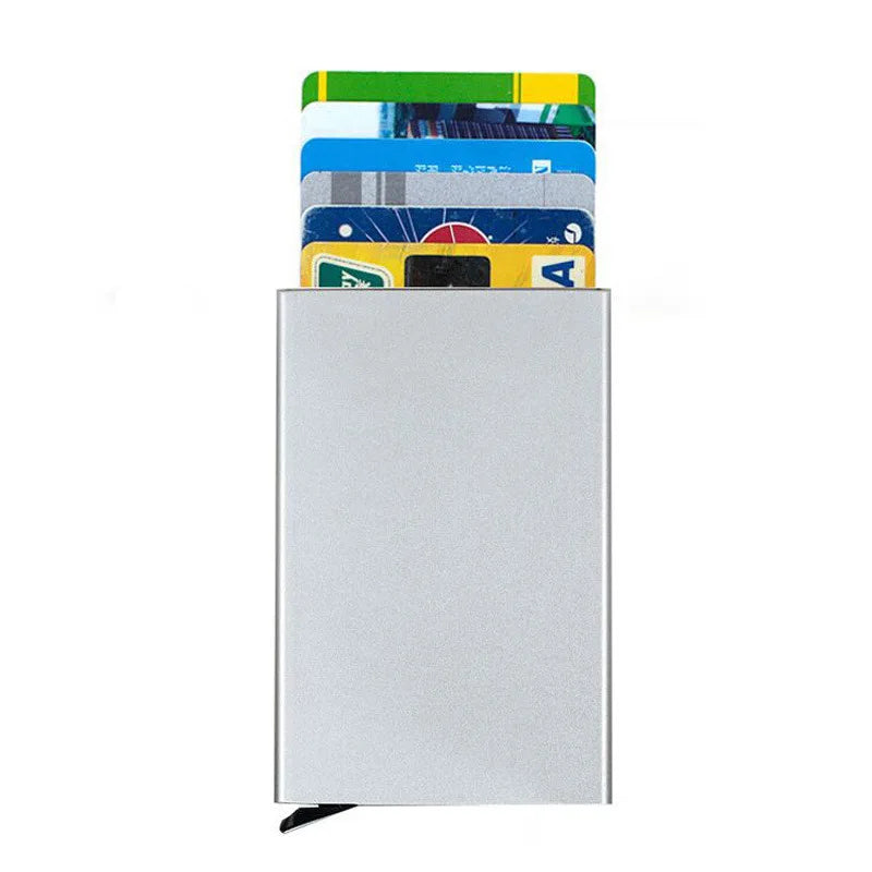 Anti-theft ID Credit Card Holder Porte Carte Thin Aluminium Metal Wallets Pocket Case Bank Women Men Credit Card Box