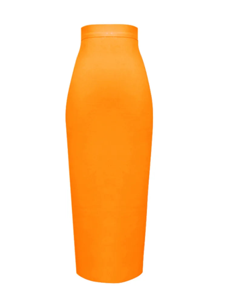 New Fashion 13 ColorsKnee Length Bandage Skirt Women Elastic Summer Pencil Skirts