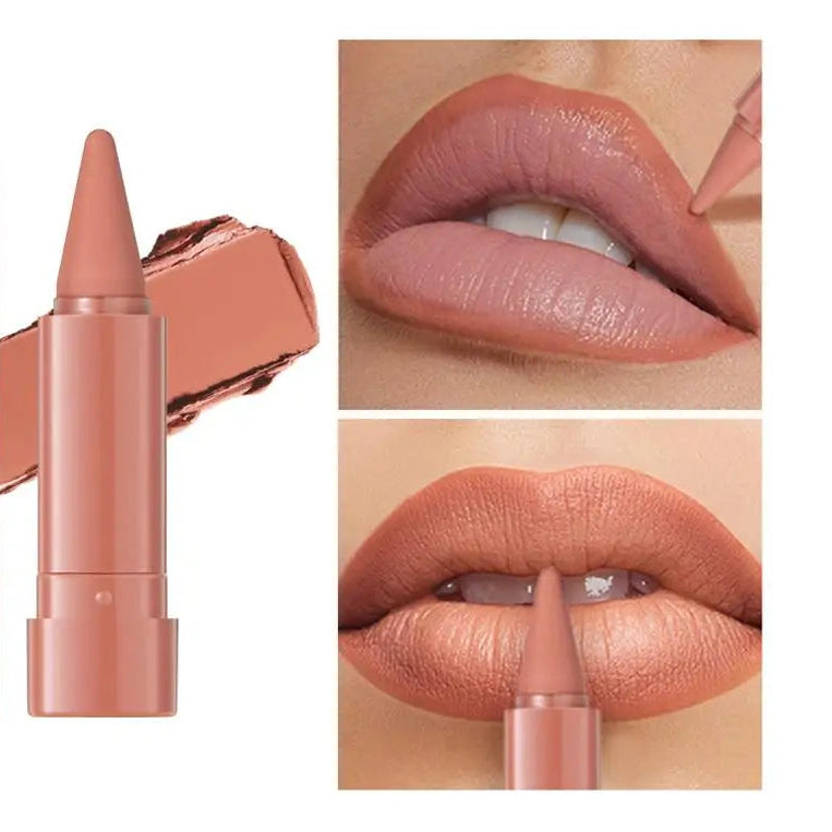 Twist Up Lip Liner Lipstick Pen Multipurpose Powder Blusher Velvet Matte Waterproof Lip Contour Non Stick Cup Lip Rouge Makeup