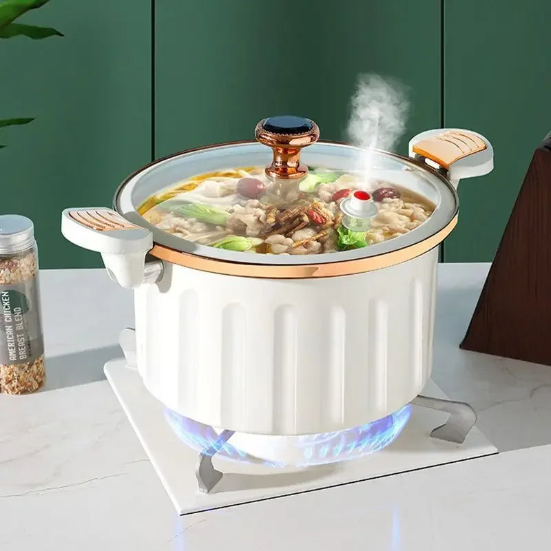 8L Enamel Micro Pressure Pot Korean Vacuum Non stick Soup Pot Non Stick Soup Pot Stewing Boiling Pot Double Ear Stewing Pot