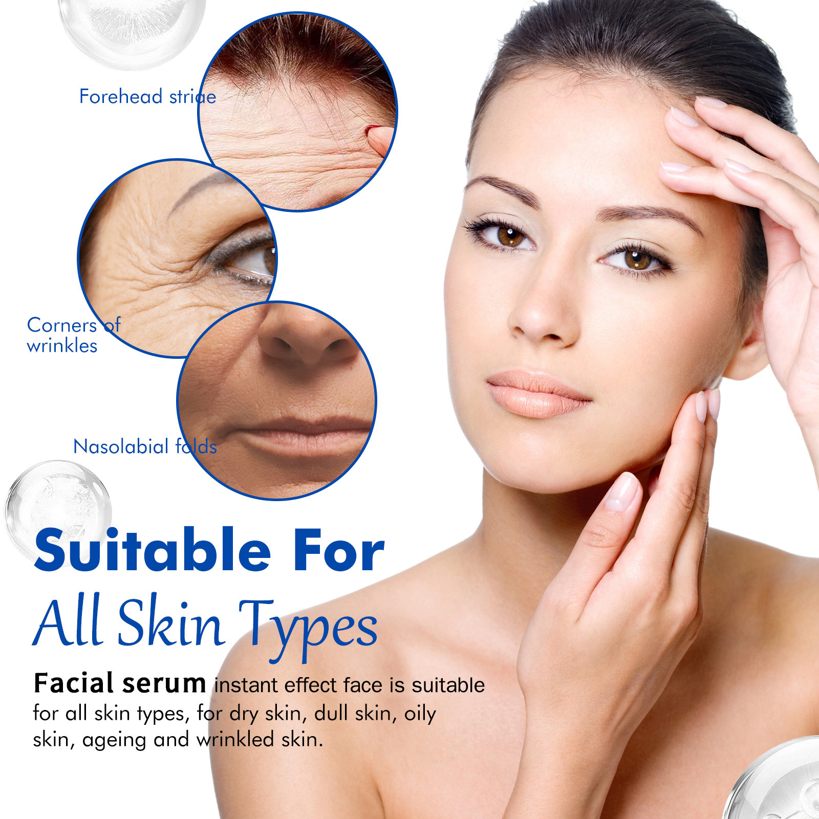 Face Serum, liquid serum, Intensely firms skin, smoothes wrinkles and fine lines