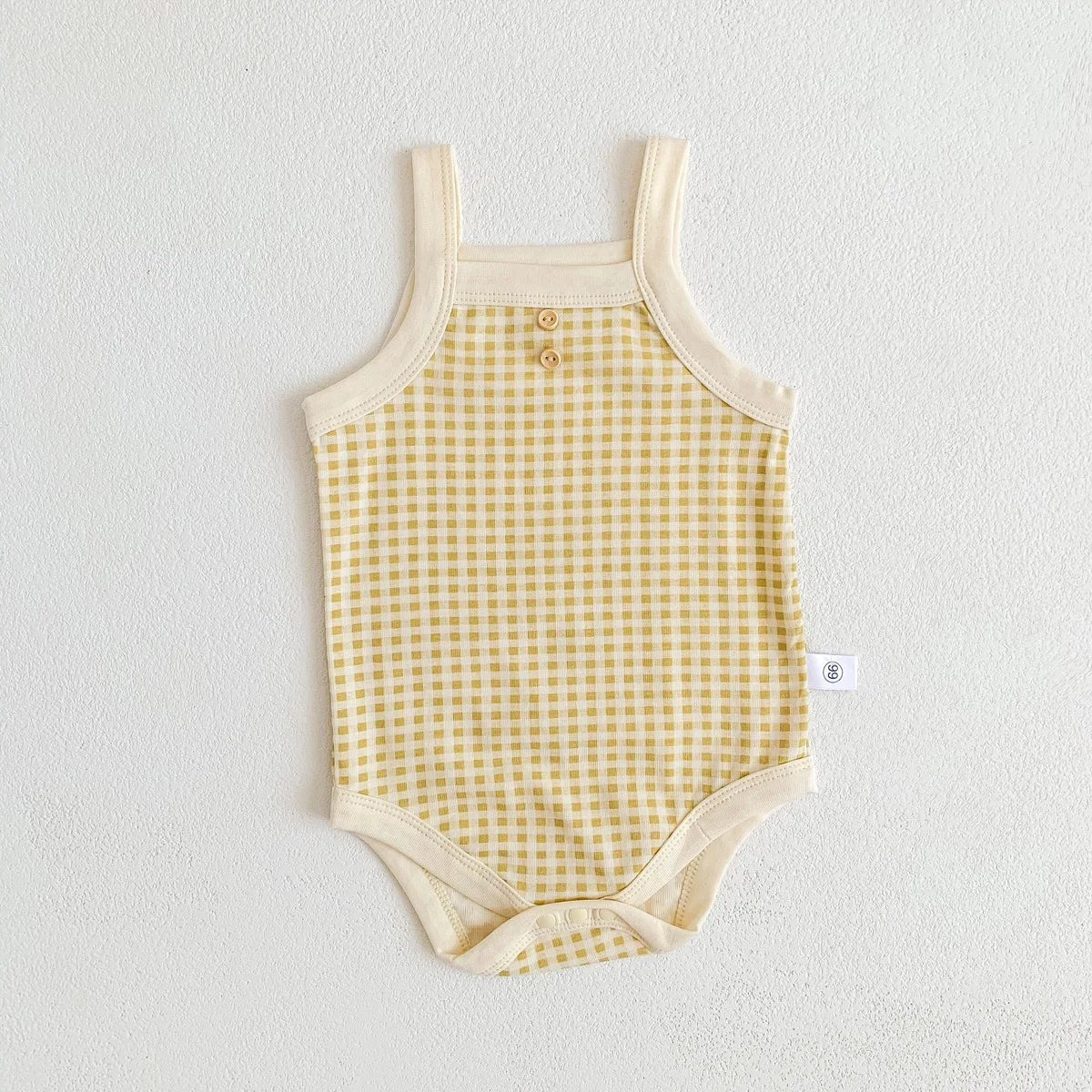 Summer Newborn Baby Girls Sleeveless Sling Plaid Outfits Cotton Soft Jumpsuits Infant Kids Casual Clothing Bodysuits