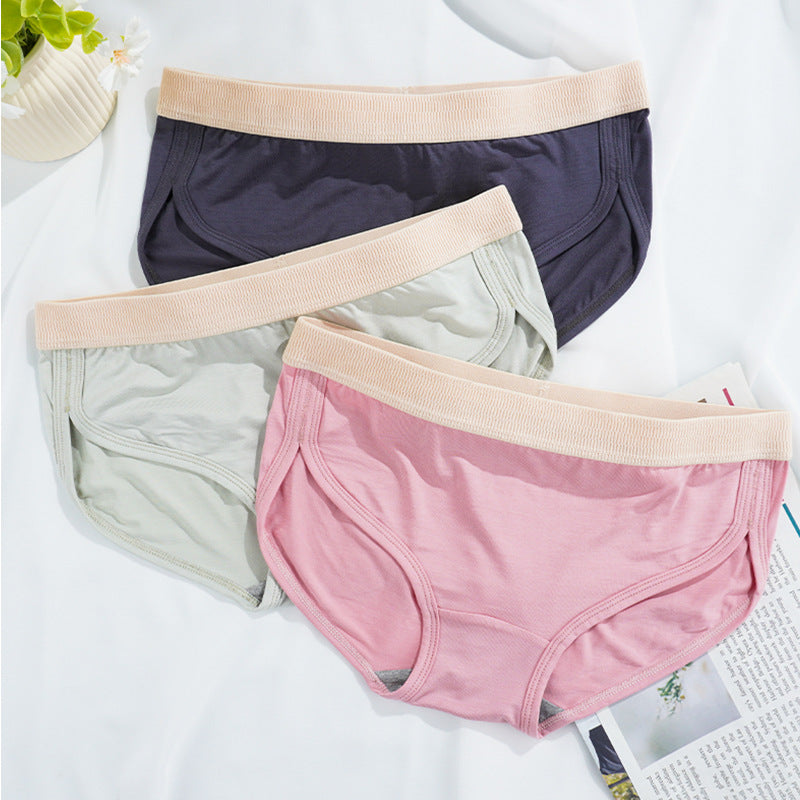 Solid color underwear women's underwear slim briefs simple breathable fashionable women's briefs underwear