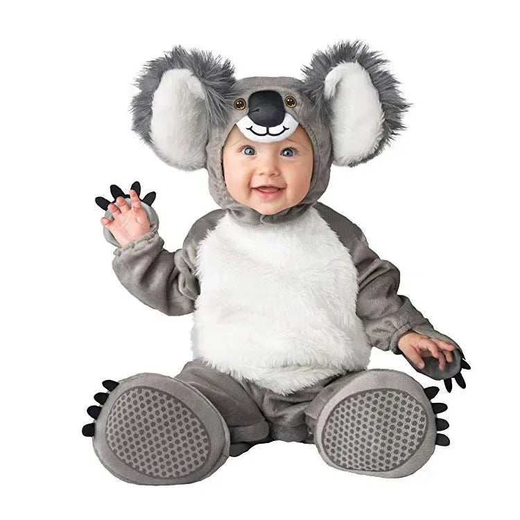 Baby Boy Girl Costume Romper Onesie Toddler Halloween Clothes Cartoon Animal Rompers Flannel Warm Soft Baby Infant Clothing