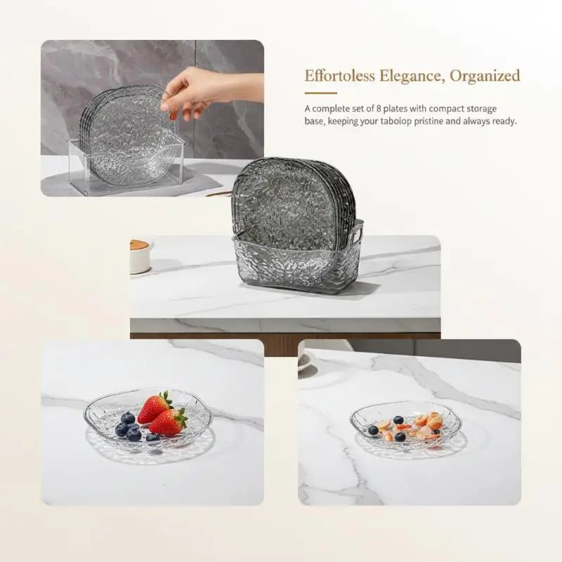 Snack Bowls Set 8PCS Dessert Plates Fruit Plate Bone Spitting Dish Multicolor Candy Tray for Kitchen Office Party Table Use