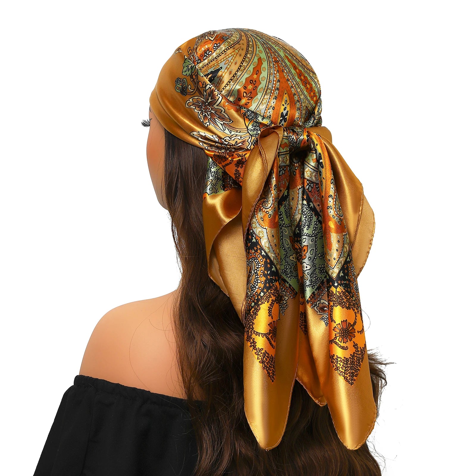 Print Headcloth Fashion Flower Square Shawls Popular 90X90CM Bandannas Four Seasons Kerchief Luxury Sunscreen Silk Scarves