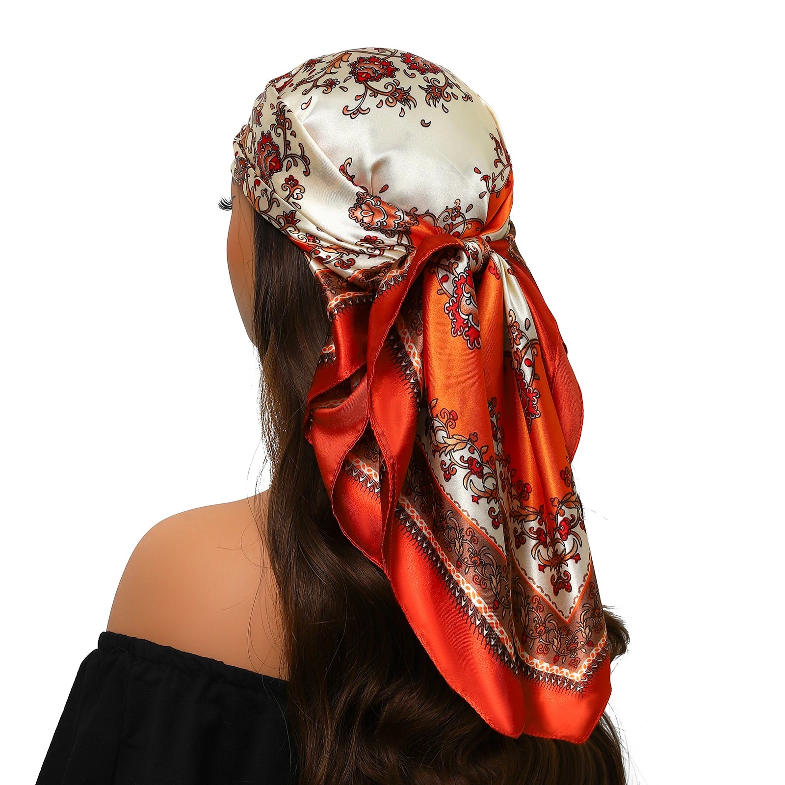 Print Headcloth Fashion Flower Square Shawls Popular 90X90CM Bandannas Four Seasons Kerchief Luxury Sunscreen Silk Scarves