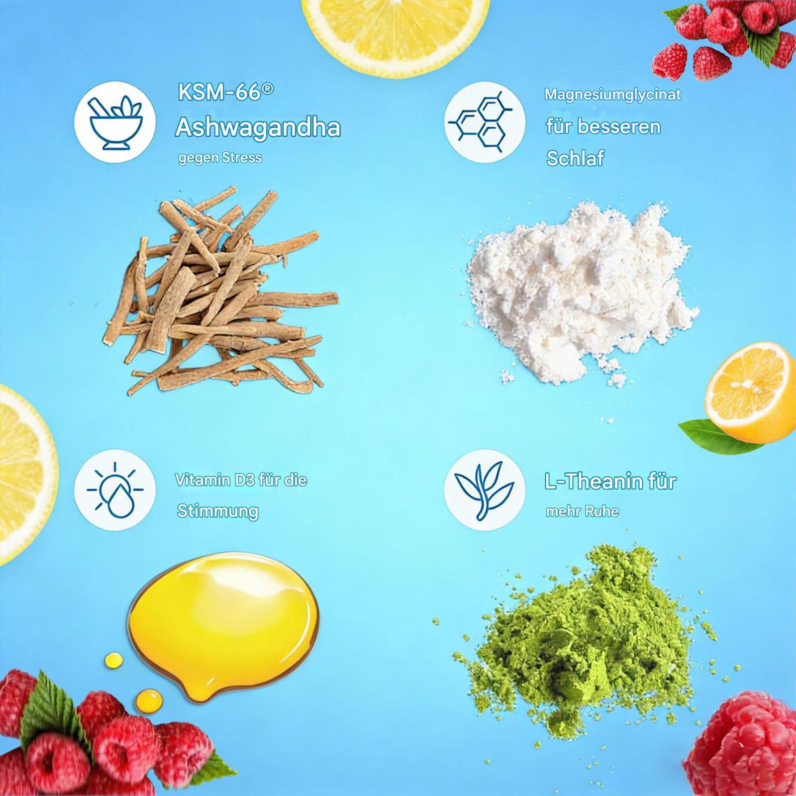 Jello Cortisol Cocktail Pulver, 20 Stück New Super Cortisol, Natürliche Supercalm cortisol pulver für Cortisol Senken, Konzentration Steigern, Entspannt Bleiben & Stress Natürlich Reduzieren
