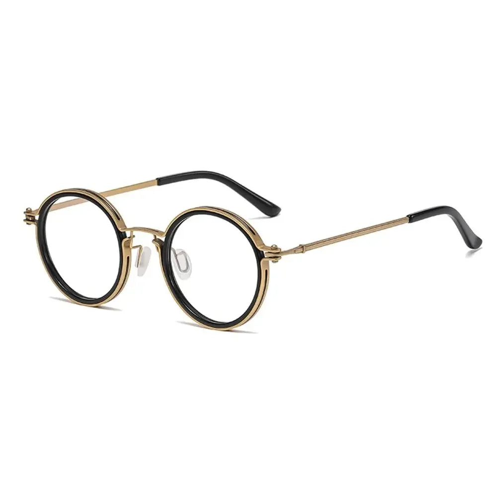 Retro Round Anti Blue Light Glasses Men Women Office Computer Goggles Metal Frame Fashion Optical Myopia Eyewear Read Eyeglasses